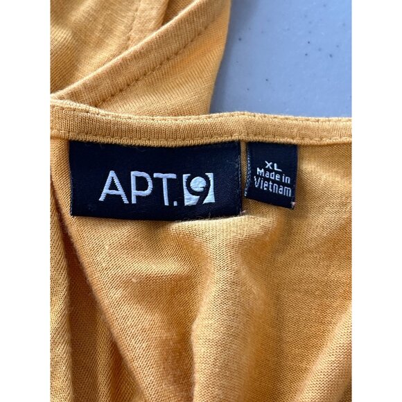 Apt 9 Top Size XL Floral Short Sleeve Scoop Neck Yellow Multi Watercolor Sequin - Picture 5 of 6